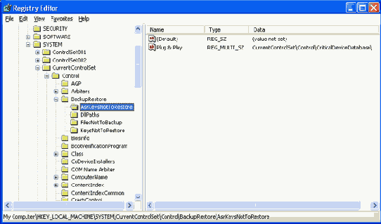 Ключ реестра HKEY_LOCAL_MACHINE\SYSTEM\CurrentControlSet\