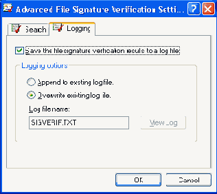 Вкладка Logging окна Advanced